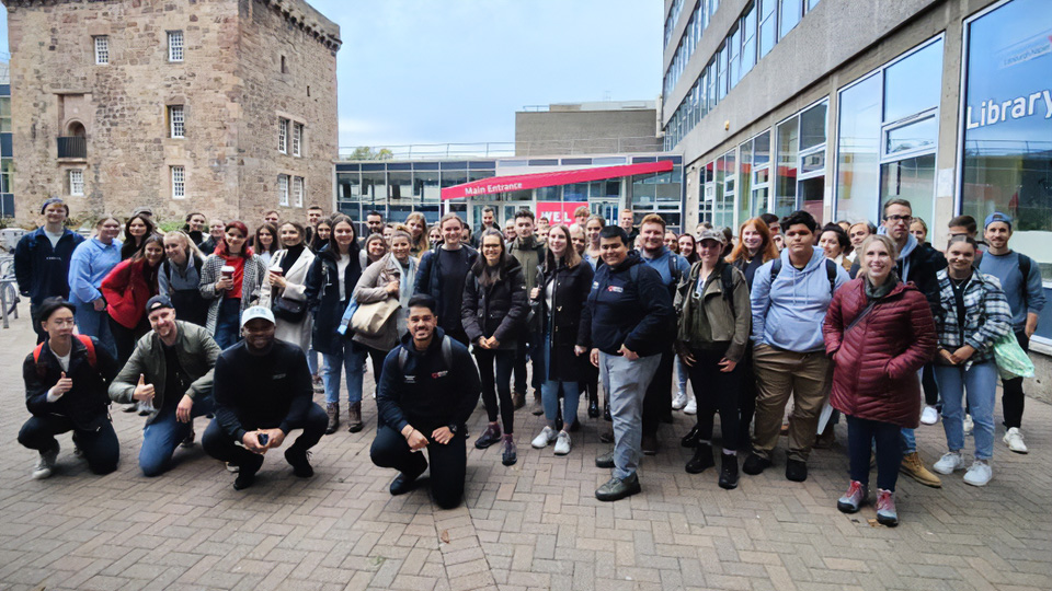 Napier students outside Merchiston Campus